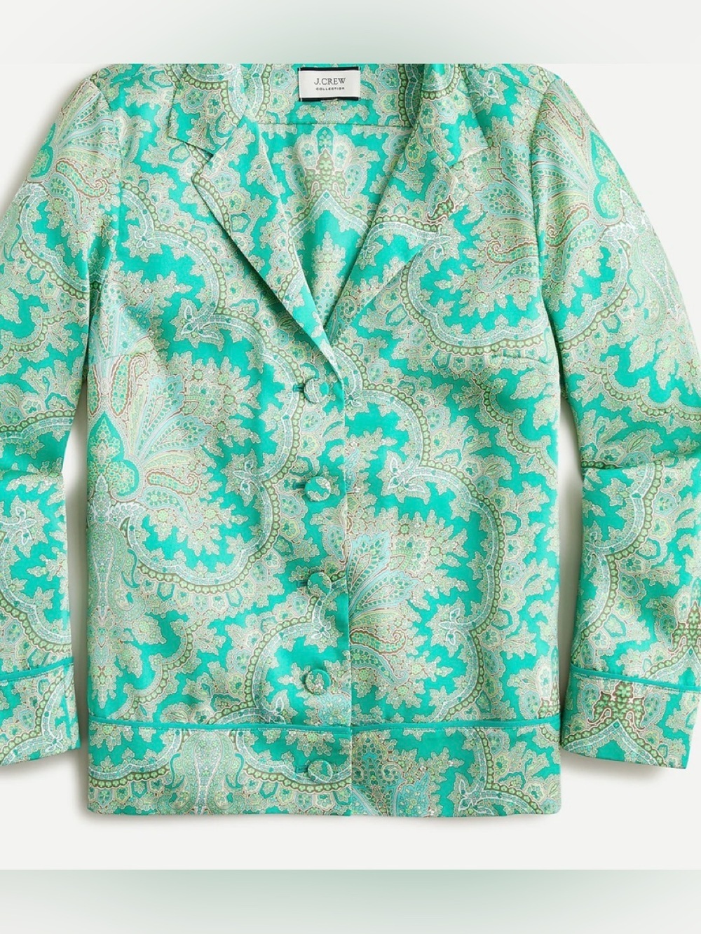 J Crew Collection Drapey button-up top Ratti pendant paisley M - Picture 3 of 8